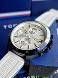 Tommy Hilfiger Bank Chronograph White Dial White Rubber Strap Watch for Men - 1791723 Authentic Buy Shop Now