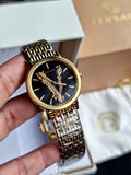 Versace Virtus Quartz Black Dial Gold Steel Strap Watch for Women - VEHC00619 Authentic Buy Shop Now