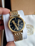 Versace Virtus Quartz Black Dial Gold Steel Strap Watch for Women - VEHC00619 Authentic Buy Shop Now