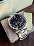 Michael Kors Brecken Chronograph Blue Dial Two Tone Steel Strap Watch For Men - MK8437 Authentic Buy Shop Now