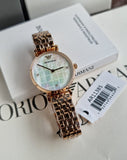 Emporio Armani Gianni T Bar Quartz Mother of Pearl Dial Rose Gold Steel Strap Watch For Women - AR11385 Authentic Buy Shop Now