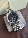 Michael Kors Brecken Chronograph Quartz Black Dial Silver Steel Strap Watch For Men - MK8438 Authentic Buy Shop Now