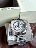 Michael Kors Brecken Chronograph Silver Dial Silver Steel Strap Watch For Women - MK8562 Authentic Buy Shop Now