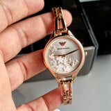 Emporio Armani Aurora Quartz Silver Dial Gold Steel Strap Watch For Women - AR11108 Authentic Buy Shop Now