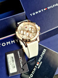 Tommy Hilfiger Angela Silver Dial Cream Leather Strap Watch for Women - 1782123 Authentic Buy Shop Now
