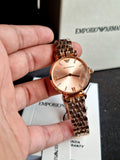 Emporio Armani Arianna Analog Mother of Pearl Dial Rose Gold Steel Strap Watch For Women - AR11196 Authentic Buy Shop Now