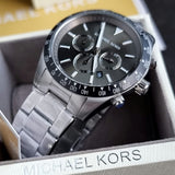 Michael Kors Layton Chronograph Green Dial Silver Steel Strap Watch For Men - MK8912 Authentic Buy Shop Now