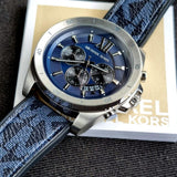 Michael Kors Brecken Chronograph Blue Dial Blue Rubber Strap Watch For Men - MK8923 Authentic Buy Shop Now