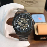 Fossil Bronson Automatic Skeleton Black Dial Grey Steel Strap Watch for Men - ME3255 Authentic Buy Shop Now