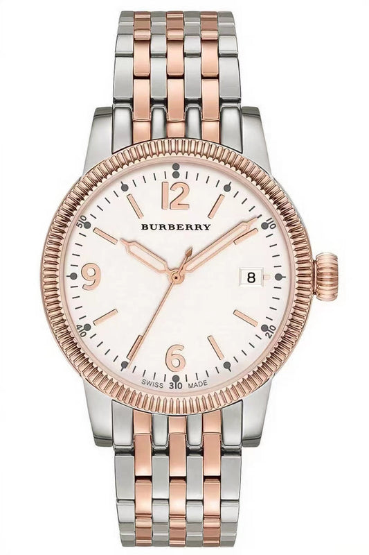 Burberry Analog White Dial Two Tone Steel Strap Watch for Women - BU7872 Authentic Buy Shop Now