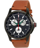 Gucci G-Timeless Chronograph Black Dial Brown Leather Strap Watch For Men - YA126271 Authentic Buy Shop Now