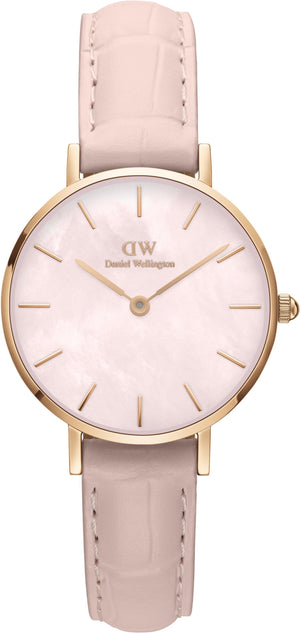 Daniel Wellington Petite Rouge Pink Dial Pink Leather Strap Watch For Women - DW00100511 Authentic Buy Shop Now