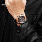 Maserati Triconic Chronograph Grey Dial Brown Leather Strap Watch For Men - R8871639003 Authentic Buy Shop Now