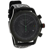 Gucci G Timeless Chronograph Black Dial Black Leather Strap Watch For Men - YA126244 Authentic Buy Shop Now