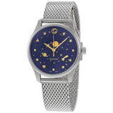 Gucci G-Timeless Motifs Moon Phase Blue Dial Silver Mesh Bracelet Watch For Men - YA126328 Authentic Buy Shop Now