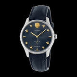 Gucci G Timeless Automatic Blue Dial Black Leather Strap Watch For Men - YA126347 Authentic Buy Shop Now