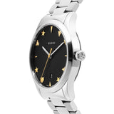 Gucci G Timeless Black Dial Silver Steel Strap Watch For Women - YA1264029 Authentic Buy Shop Now