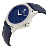 Gucci G Timeless Quartz Blue Dial Blue Leather Strap Watch For Men - YA1264032 Authentic Buy Shop Now