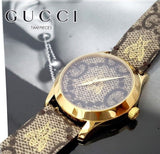 Gucci G Timeless Brown Dial Brown Leather Strap Watch For Men - YA1264068 Authentic Buy Shop Now