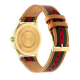 Gucci G Timeless Quartz Brown Dial Brown Leather Strap Unisex Watch - YA1264077 Authentic Buy Shop Now