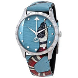 Gucci G Timeless Quartz Blue Dial Blue Leather Strap Watch For Men - YA1264080 Authentic Buy Shop Now