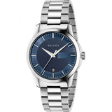 Gucci G Timeless Blue Dial Silver Steel Strap Watch For Men - YA126440 Authentic Buy Shop Now