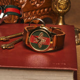 Gucci G Timeless Quartz Green & Red Dial Brown Leather Strap Watch For Men - YA126451 Authentic Buy Shop Now