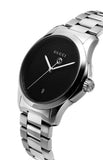 Gucci G Timeless Black Dial Silver Steel Strap Watch For Men - YA126460 Authentic Buy Shop Now