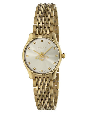 Gucci G Timeless Quartz Mother of Pearl Dial Gold Steel Strap Watch For Women - YA1265021 Authentic Buy Shop Now