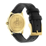 Gucci G Timeless Quartz Silver Dial Black Leather Strap Watch For Women - YA1265023 Authentic Buy Shop Now