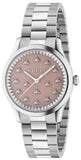 Gucci G Timeless Quartz Pink Dial Silver Steel Strap Watch for Women - YA1265033 Authentic Buy Shop Now