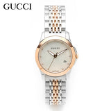 Gucci G Timeless Diamonds Mother of Pearl Dial Two Tone Mesh Bracelet Watch For Women - YA126514 Authentic Buy Shop Now
