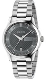 Gucci G Timeless Grey Dial Silver Steel Strap Watch For Women - YA126522 Authentic Buy Shop Now