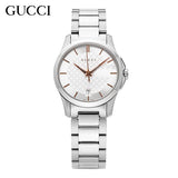 Gucci G Timeless Silver Dial Silver Steel Strap Watch For Women - YA126523 Authentic Buy Shop Now
