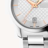 Gucci G Timeless Silver Dial Silver Steel Strap Watch For Women - YA126523 Authentic Buy Shop Now
