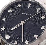 Gucci G Timeless Black Dial Silver Steel Strap Watch For Women - YA126573A Authentic Buy Shop Now