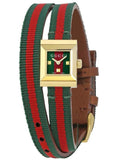 Gucci G-Frame Multicolored Dial Two Tone Nylon Strap Watch For Women - YA128527 Authentic Buy Shop Now