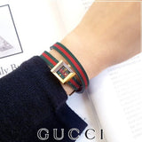 Gucci G-Frame Multicolored Dial Two Tone Nylon Strap Watch For Women - YA128527 Authentic Buy Shop Now