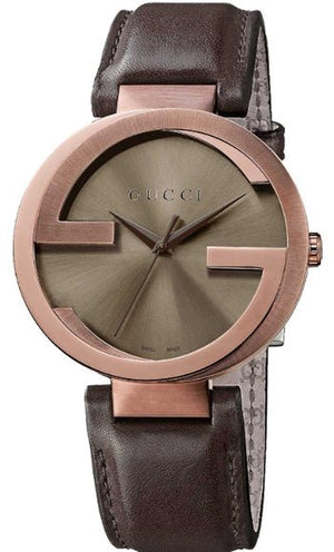 Gucci Interlocking Iconic Brown Dial Brown Leather Strap Watch For Women - YA133207 Authentic Buy Shop Now