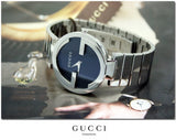 Gucci Interlocking G Quartz Black Dial Black Steel Strap Watch For Women - YA133502 Authentic Buy Shop Now
