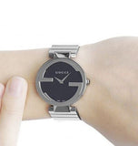 Gucci Interlocking G Quartz Black Dial Black Steel Strap Watch For Women - YA133502 Authentic Buy Shop Now
