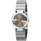 Gucci Interlocking G Brown Dial Silver Steel Strap Watch For Women - YA133506 Authentic Buy Shop Now