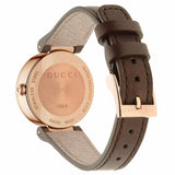 Gucci G Interlocking Mother of Pearl Dial Brown Leather Strap Watch For Women - YA133516 Authentic Buy Shop Now