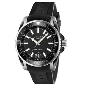 Gucci Dive Analog Quartz Black Dial Black Rubber Strap Watch For Men - YA136204 Authentic Buy Shop Now