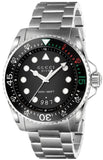 Gucci Dive Analog Black Dial Silver Steel Strap Watch For Men - YA136208 Authentic Buy Shop Now