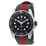 Gucci Dive Black Dial Red & Green Nylon Strap Watch For Men - YA136209 Authentic Buy Shop Now
