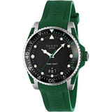 Gucci Dive Black Dial Green Rubber Strap Watch For Men - YA136310 Authentic Buy Shop Now