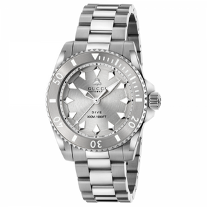 Gucci Dive Automatic Silver Dial Silver Steel Strap Watch for Men - YA136354 Authentic Buy Shop Now