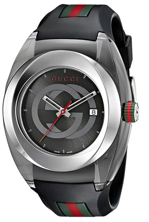 Gucci Sync XXL Quartz Black Dial Black Rubber Strap Watch For Men - YA137101 Authentic Buy Shop Now