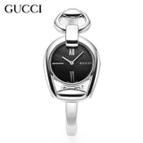 Gucci Horsebit Collection Mother of Pearl Black Dial Silver Steel Strap Watch For Women - YA139503 Authentic Buy Shop Now